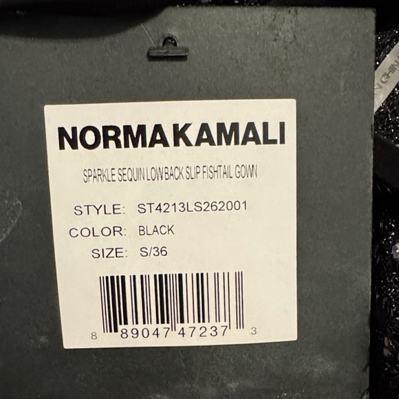 Norma Kamali Black Sequin Fishtail Gown - Picture 7 of 7